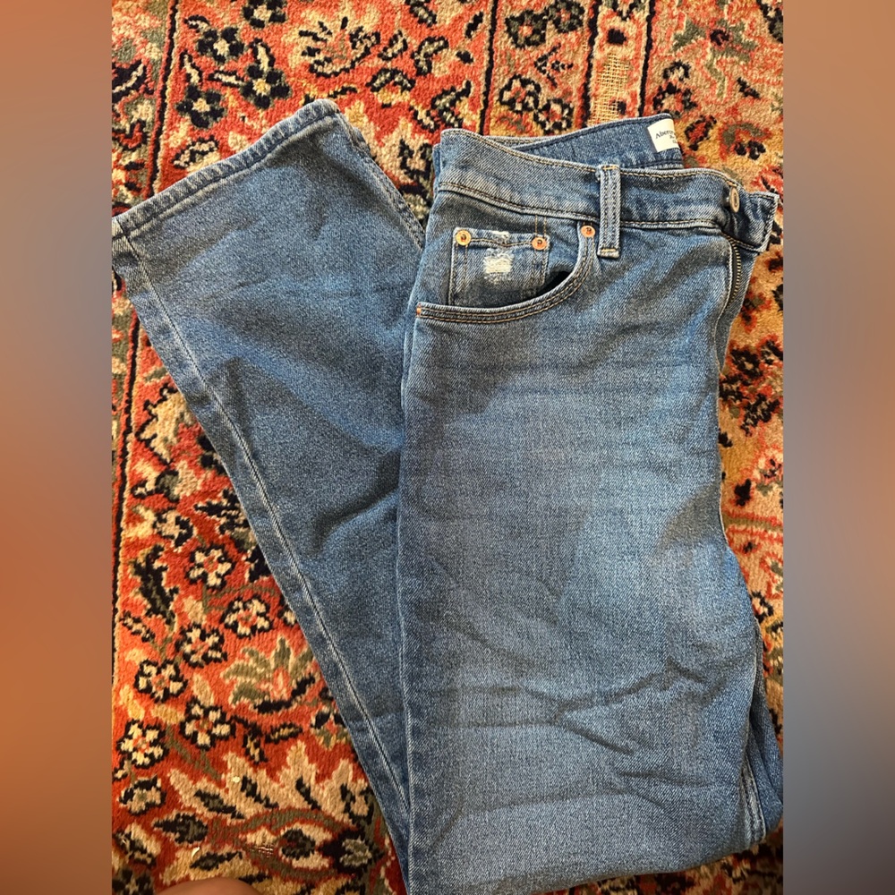 Abercrombie & Fitch Women's Straight Leg Blue Jeans